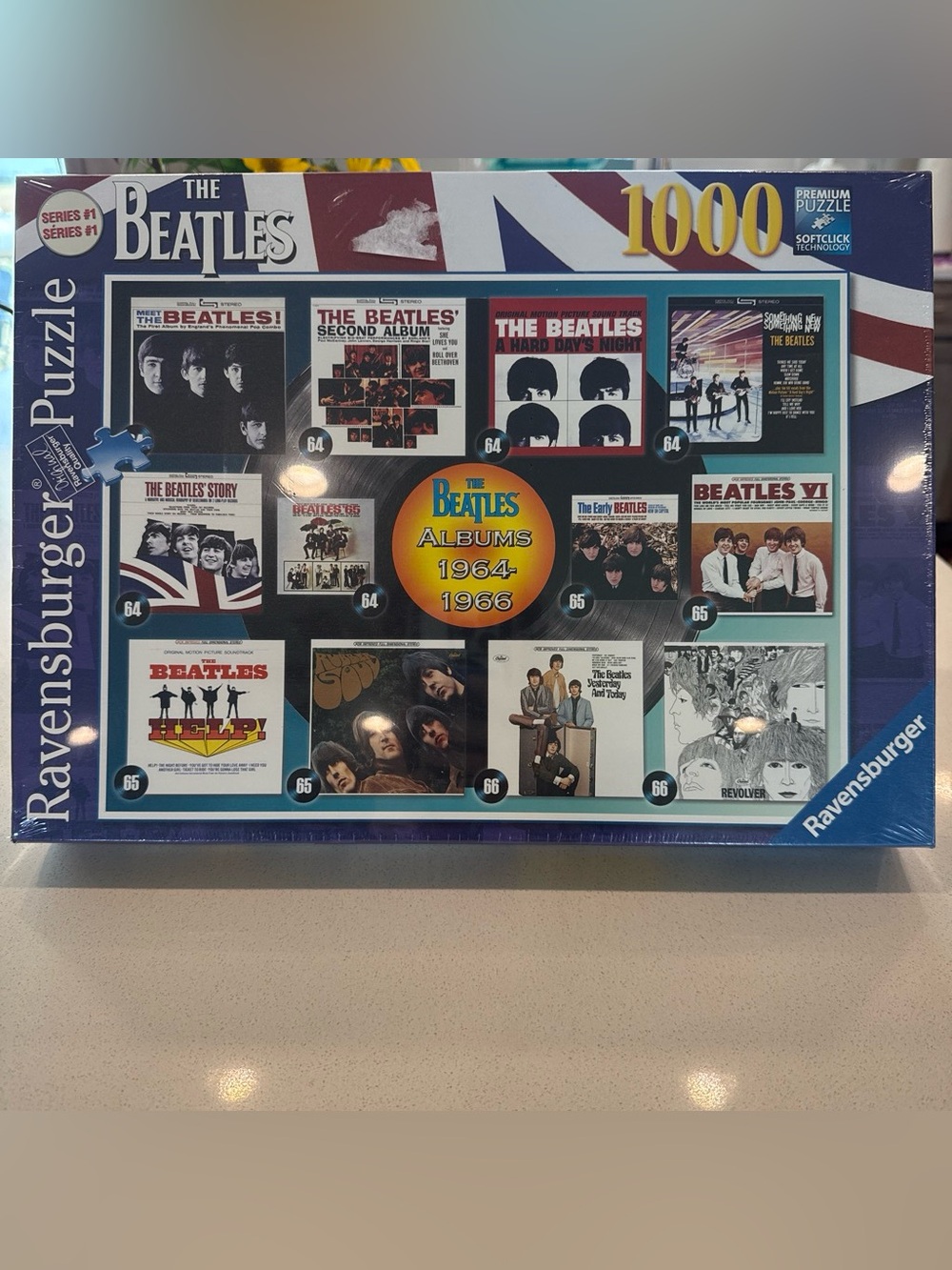 Ravensburger The Beatles Album Collage Puzzle - Blue, White, Red Accents